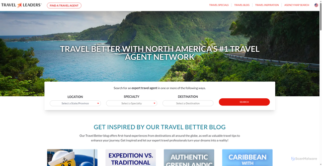Security scan screenshot of https://travelleaders.com