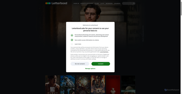 Security scan screenshot of https://www.letterboxd.com