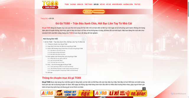 Security scan screenshot of https://tg88-nio.com/da-ga-tg88/