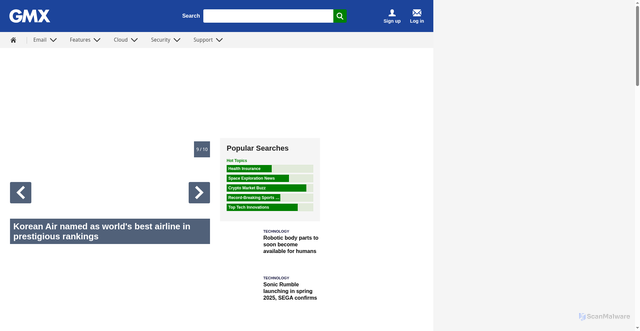 Security scan screenshot of https://gmxauthe.vercel.app/