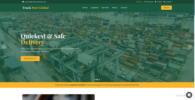 Security scan screenshot of https://trackportglobal.com/