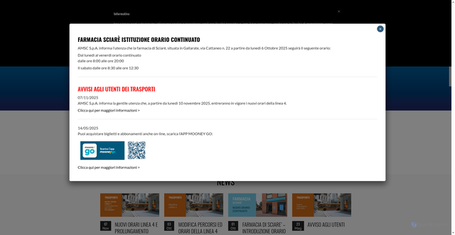 Security scan screenshot of https://www.amsc.it/