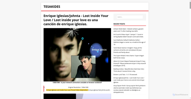 Security scan screenshot of https://kidesesa.pages.dev/post/enrique-iglesias-johnta-lost-inside-your-love/