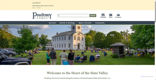 Security scan screenshot of https://www.poultneyvt.gov/