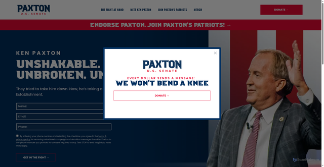 Security scan screenshot of https://www.kenpaxton.com/