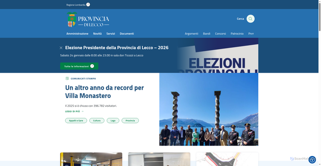 Security scan screenshot of https://www.provincia.lecco.it/