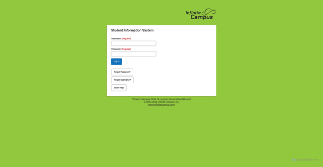 Security scan screenshot of https://lemongrovesdca.infinitecampus.org