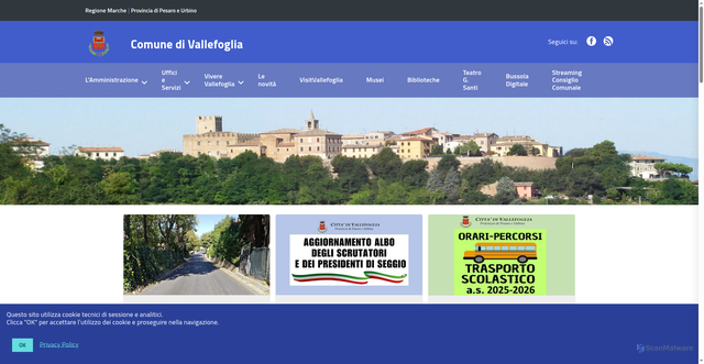 Security scan screenshot of https://www.comune.vallefoglia.pu.it/