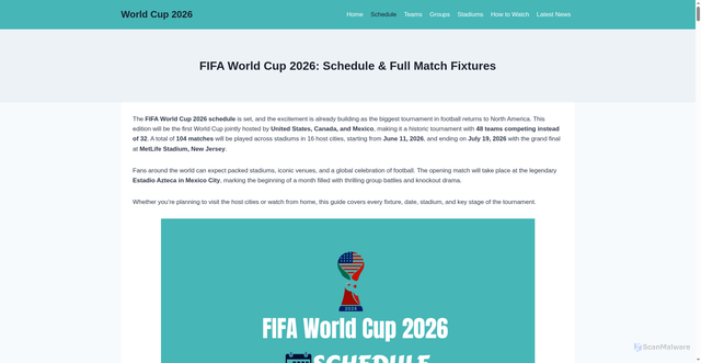 Security scan screenshot of https://worldcupusamxca.com/schedule/