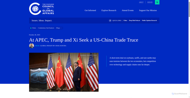 Security scan screenshot of https://globalaffairs.org/commentary-and-analysis/blogs/apec-trump-and-xi-seek-us-china-trade-truce