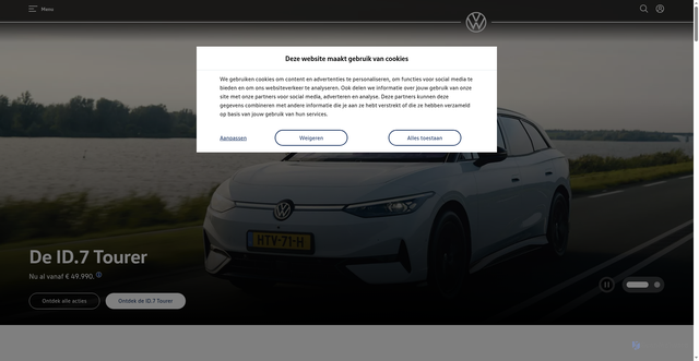 Security scan screenshot of https://volkswagen.nl