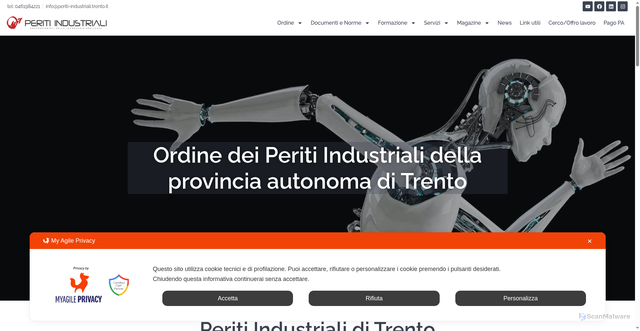 Security scan screenshot of https://periti-industriali.trento.it/