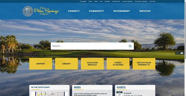 Security scan screenshot of https://www.palmspringsca.gov/