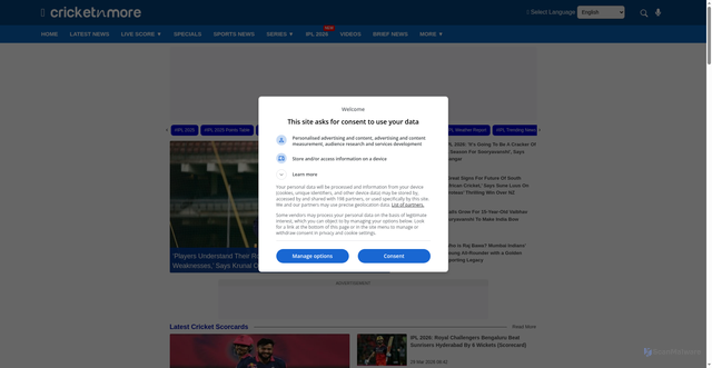Security scan screenshot of https://cricketnmore.com