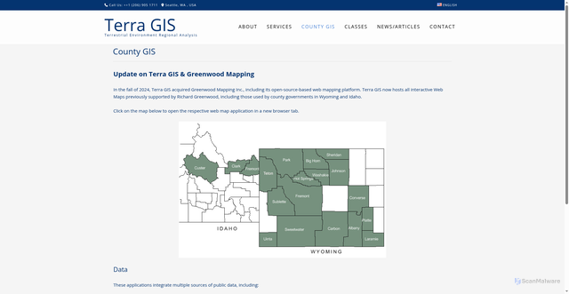 Security scan screenshot of https://maps.terragis.net