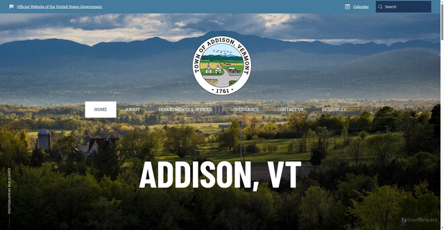 Security scan screenshot of https://addisonvt.gov/