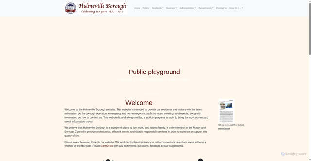 Security scan screenshot of http://hulmeville-pa.gov/home/