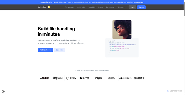 Security scan screenshot of https://uploadcare.com