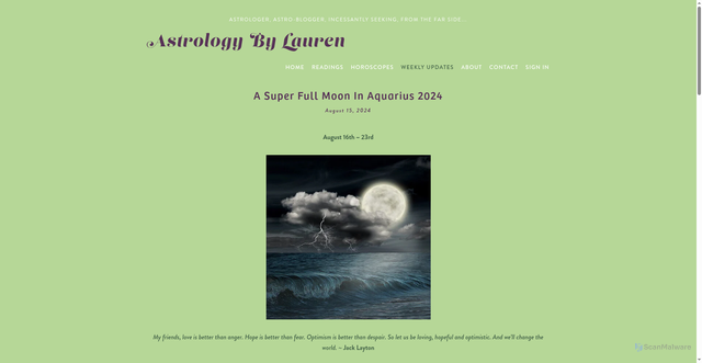 Security scan screenshot of https://www.astrologybylauren.com/new-blog/2024/8/15/a-super-full-moon-in-aquarius-2024