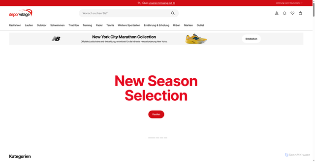 Security scan screenshot of https://deporvillage.de