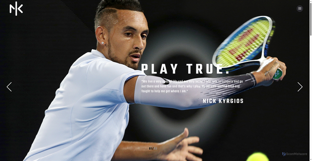 Security scan screenshot of https://nickkyrgios.org/