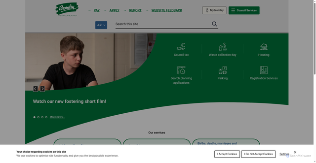 Security scan screenshot of https://www.bromley.gov.uk/