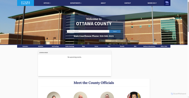 Security scan screenshot of https://ottawaok.gov/