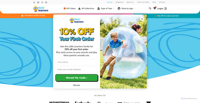 Security scan screenshot of https://thelittlelearnerstoys.com