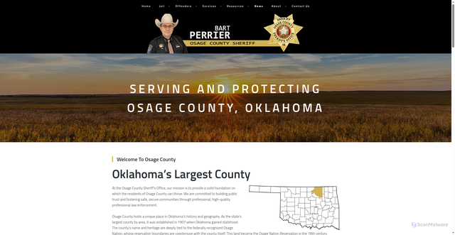 Security scan screenshot of https://www.osagecountyok.gov/