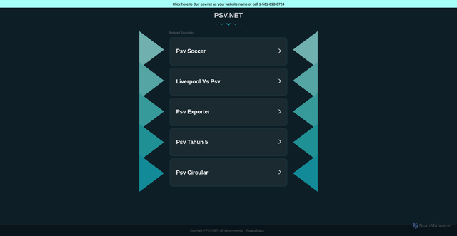 Security scan screenshot of https://www.psv.net/