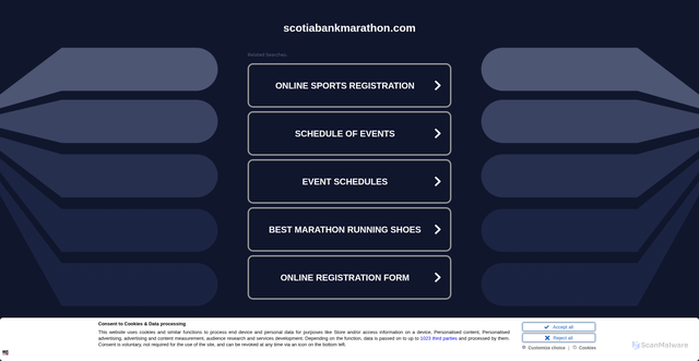 Security scan screenshot of http://dev.scotiabankmarathon.com/