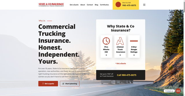 Security scan screenshot of https://toptruckinsurance.com/