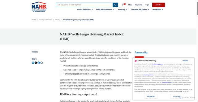 Security scan screenshot of https://www.nahb.org/news-and-economics/housing-economics/indices/housing-market-index