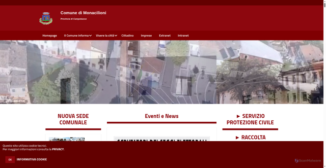 Security scan screenshot of https://www.comune.monacilioni.cb.it/hh/index.php