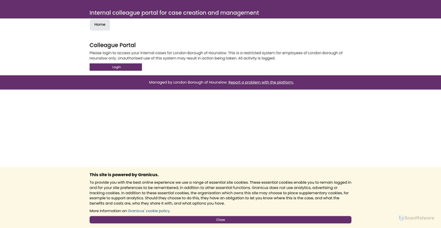 Security scan screenshot of https://hounslow-dash.achieveservice.com