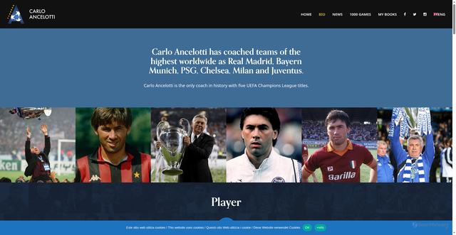 Security scan screenshot of https://carloancelotti.it/en/bio/
