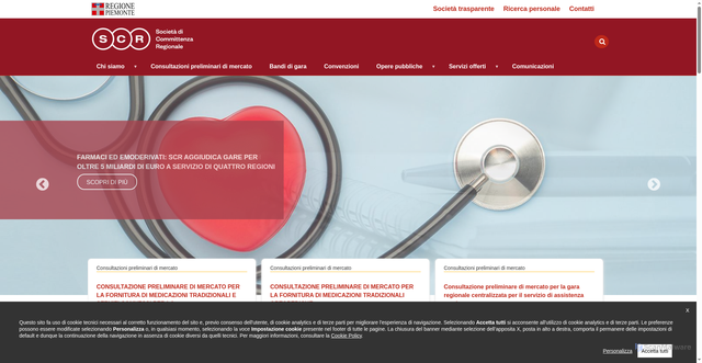 Security scan screenshot of https://www.scr.piemonte.it