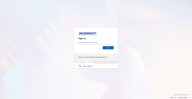 Security scan screenshot of https://mcdermott.service-now.com