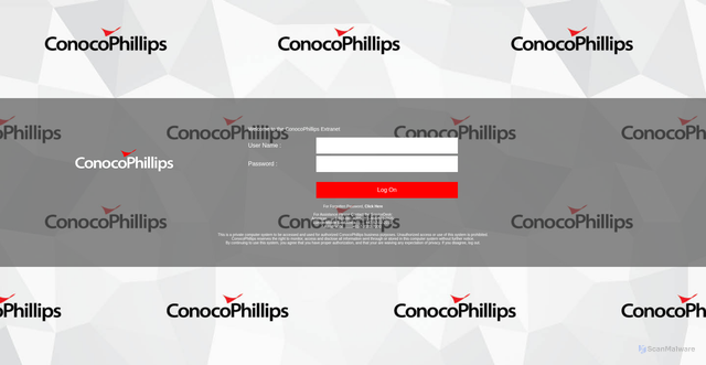 Security scan screenshot of https://xapps5.econocophillips.com