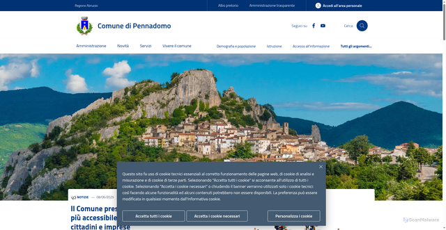 Security scan screenshot of https://www.comunepennadomo.com