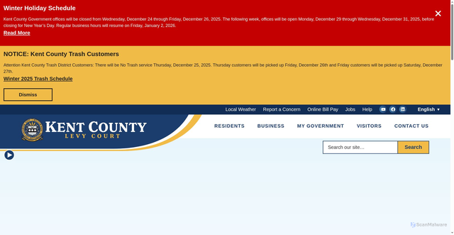 Security scan screenshot of https://www.kentcountyde.gov/
