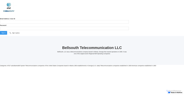 Security scan screenshot of https://bellsouth-att-signing-3bbaf6.webflow.io/