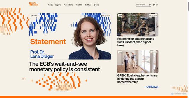 Security scan screenshot of https://www.kielinstitut.de/