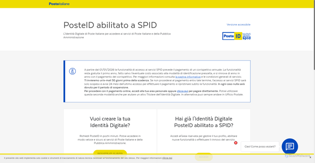Security scan screenshot of https://posteid.poste.it
