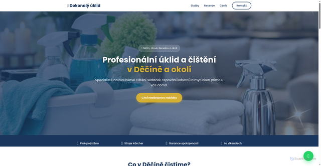 Security scan screenshot of https://dokonalyuklid.com/
