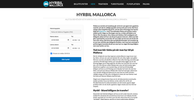Security scan screenshot of https://hyrbilmallorca.se