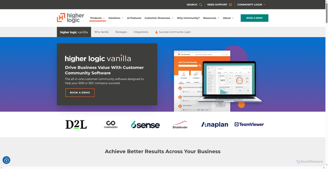 Security scan screenshot of https://vanillaforums.com
