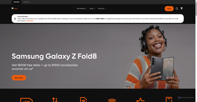 Security scan screenshot of https://cellc.co.za