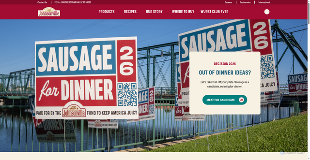 Security scan screenshot of https://johnsonville.com