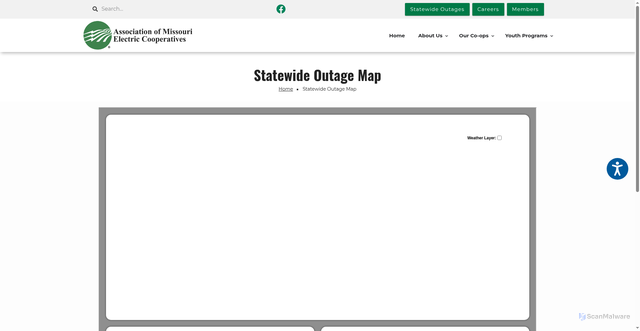 Security scan screenshot of https://www.amec.org/statewide-outage-map